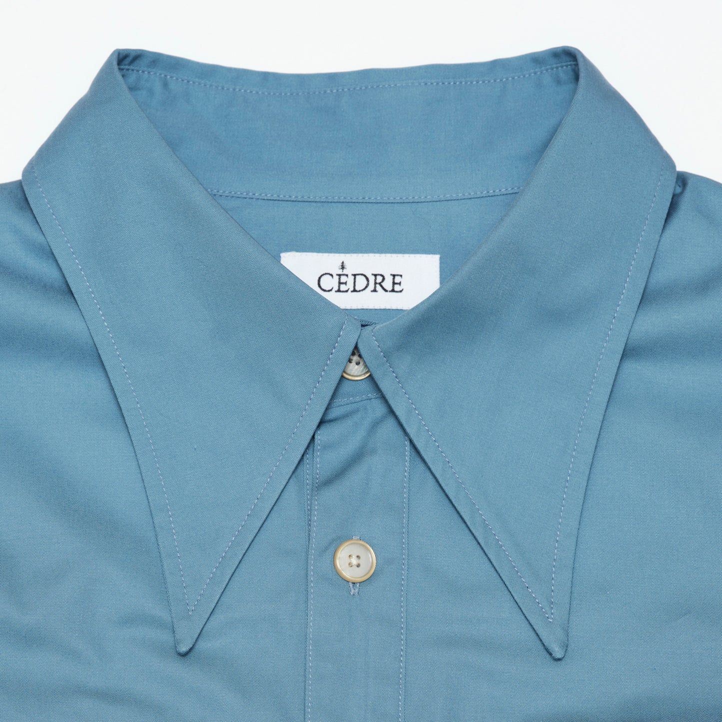 LONG POINT DOUBLE POCKET SHIRT【BLUE GRAY】