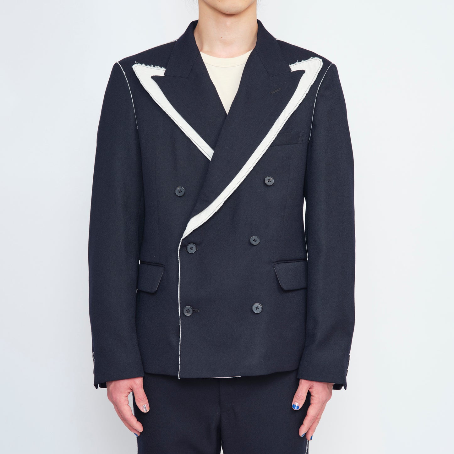 DOUBLE BREASTED JACKET【NAVY】