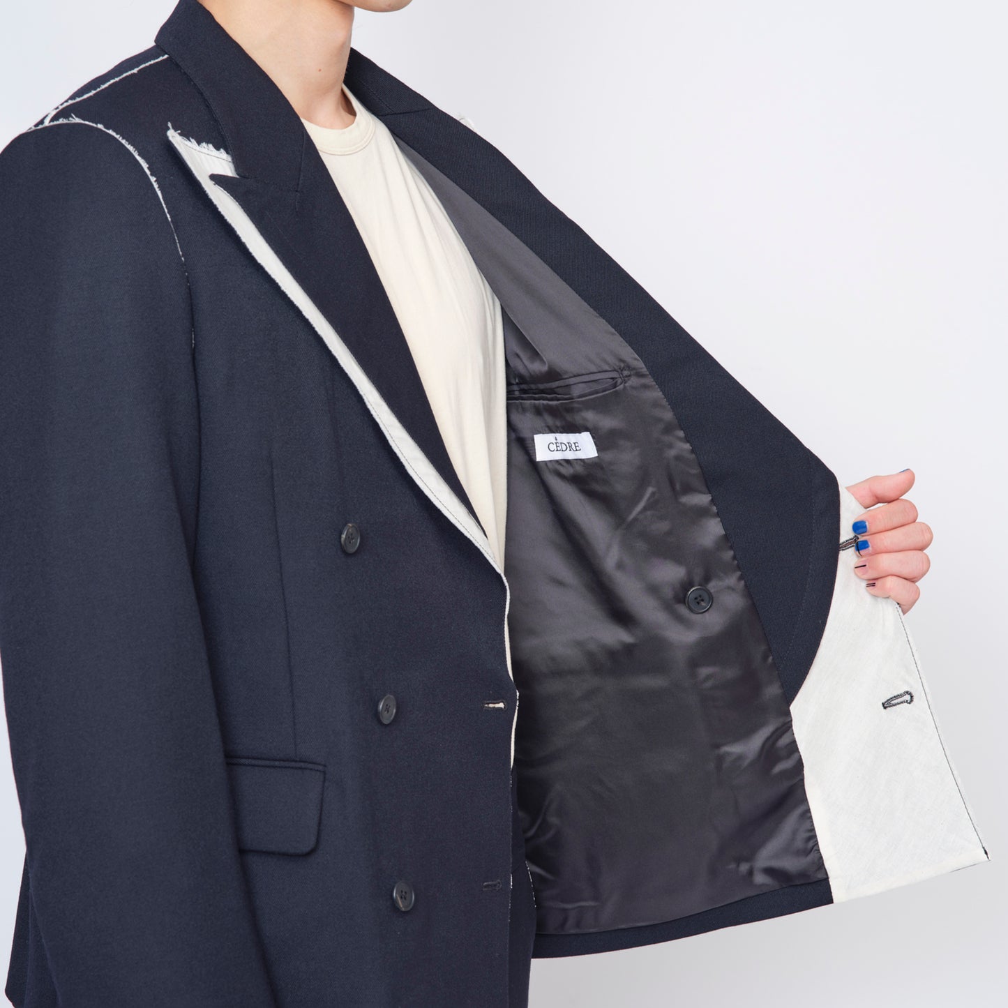 DOUBLE BREASTED JACKET【NAVY】