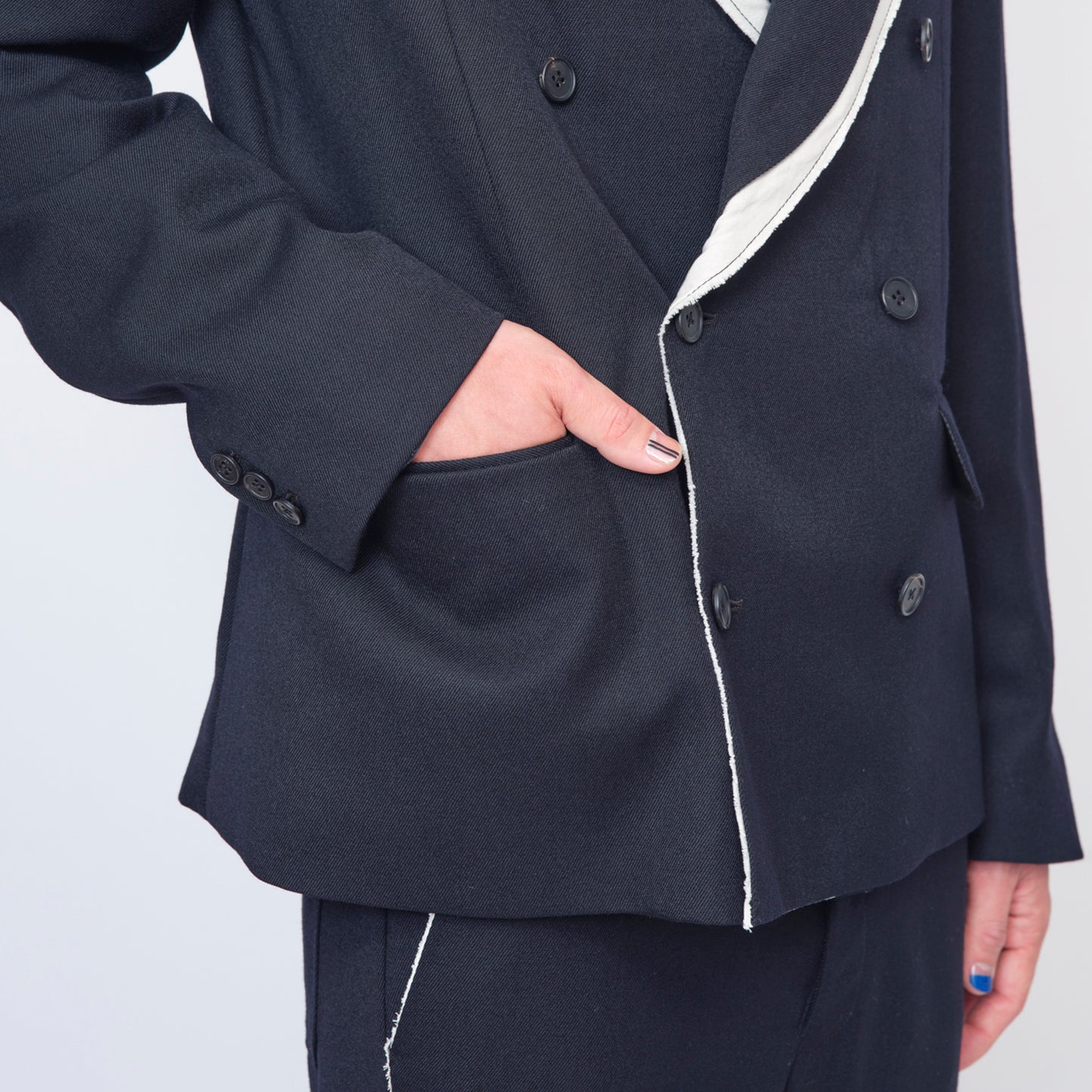 DOUBLE BREASTED JACKET【NAVY】