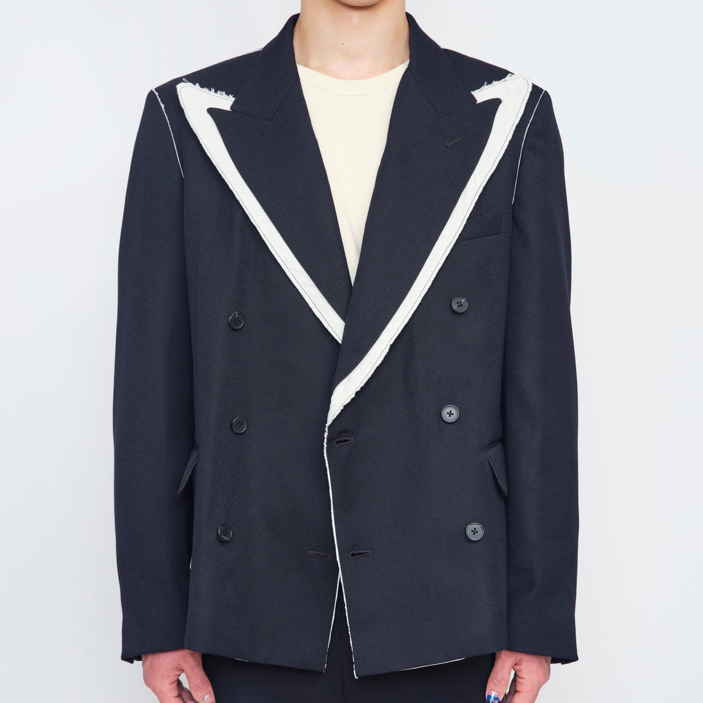 DOUBLE BREASTED JACKET【NAVY】