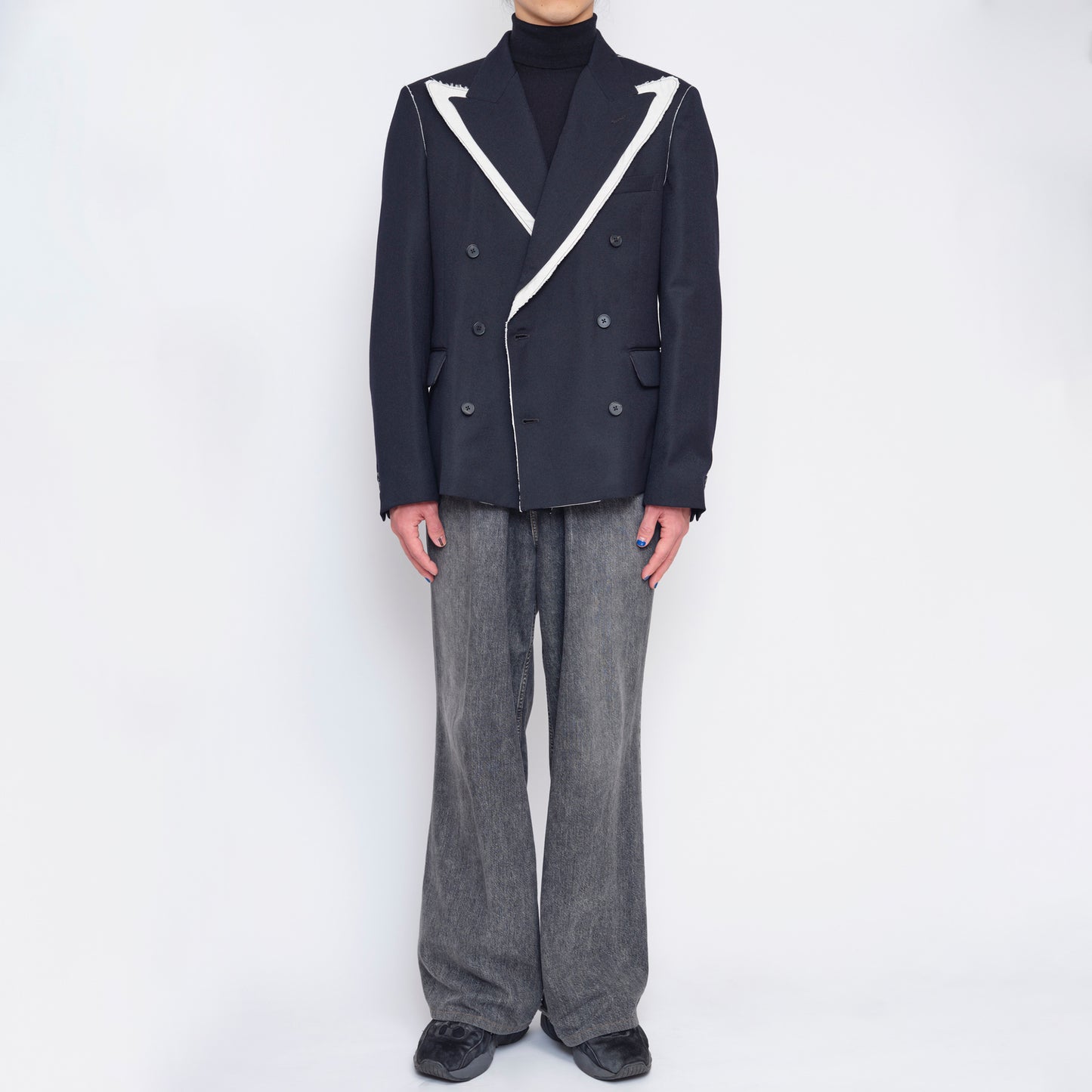 DOUBLE BREASTED JACKET【NAVY】