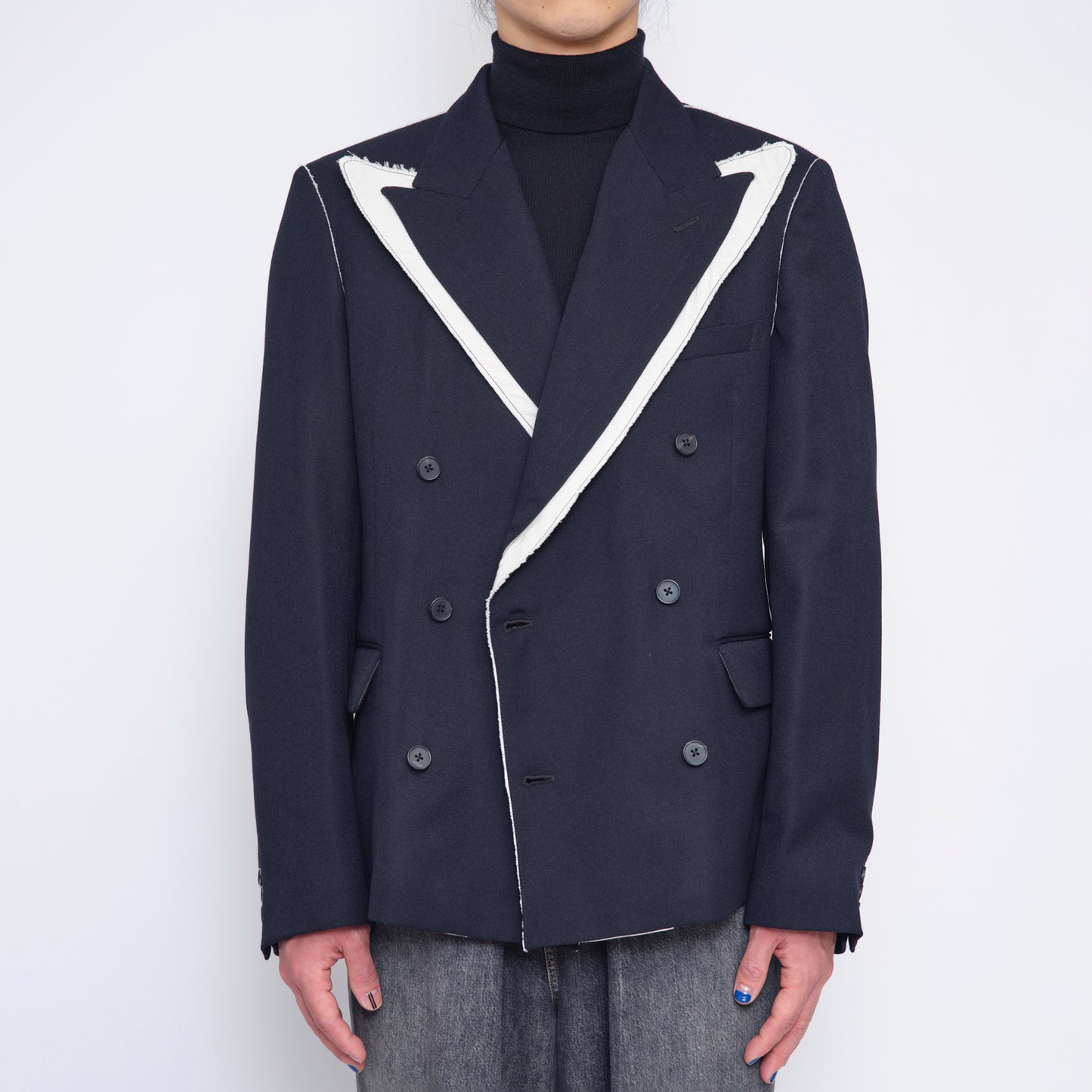 DOUBLE BREASTED JACKET【NAVY】
