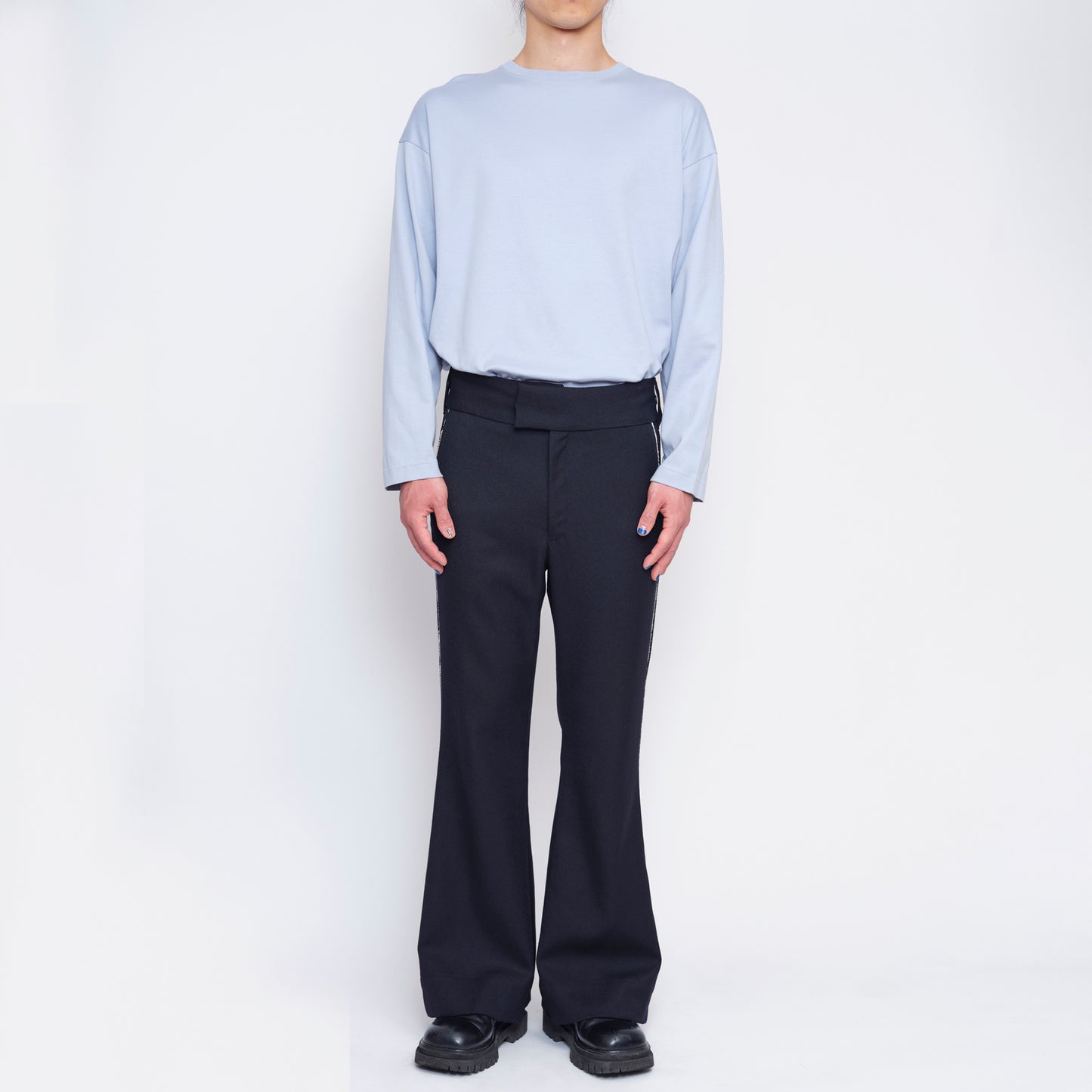 FLARED TROUSERS【NAVY】