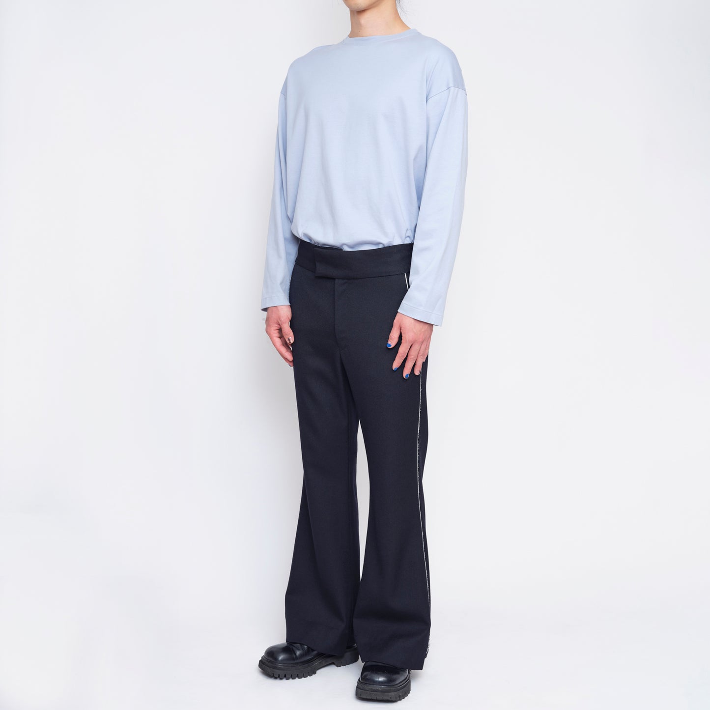 FLARED TROUSERS【NAVY】