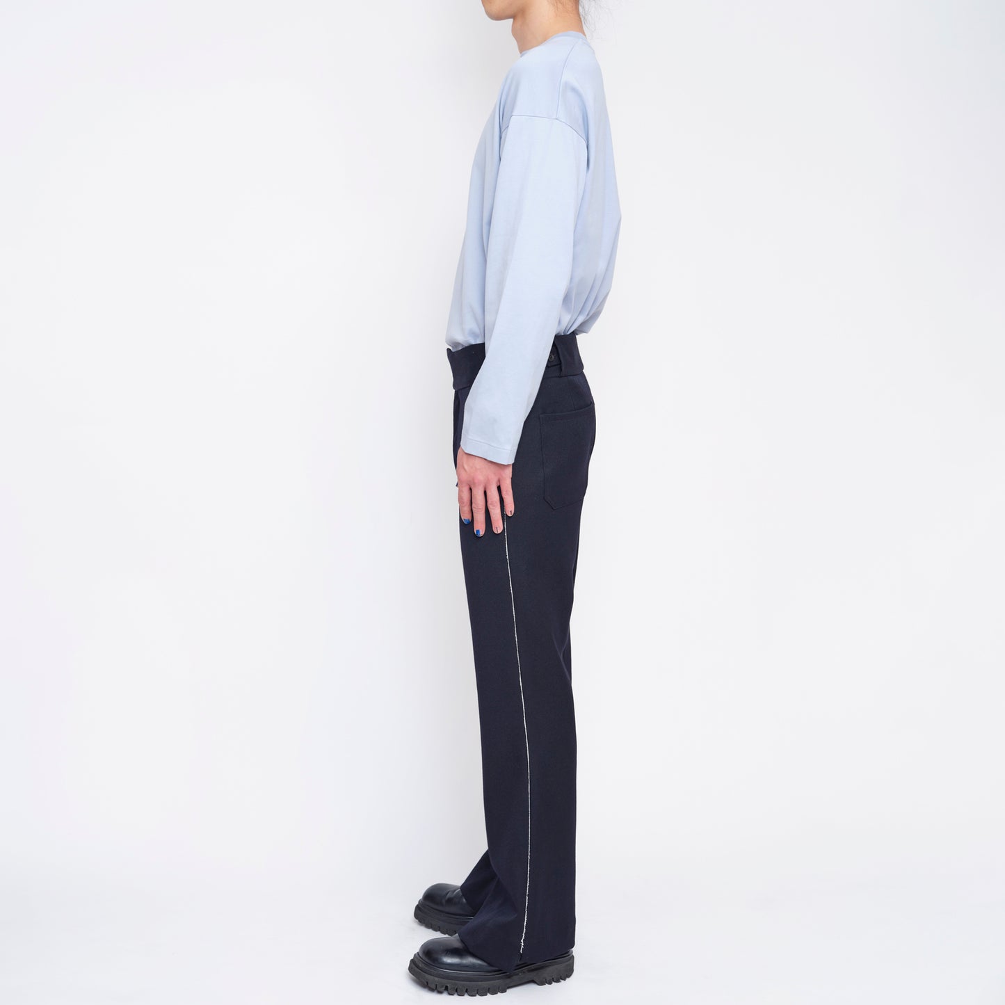 FLARED TROUSERS【NAVY】