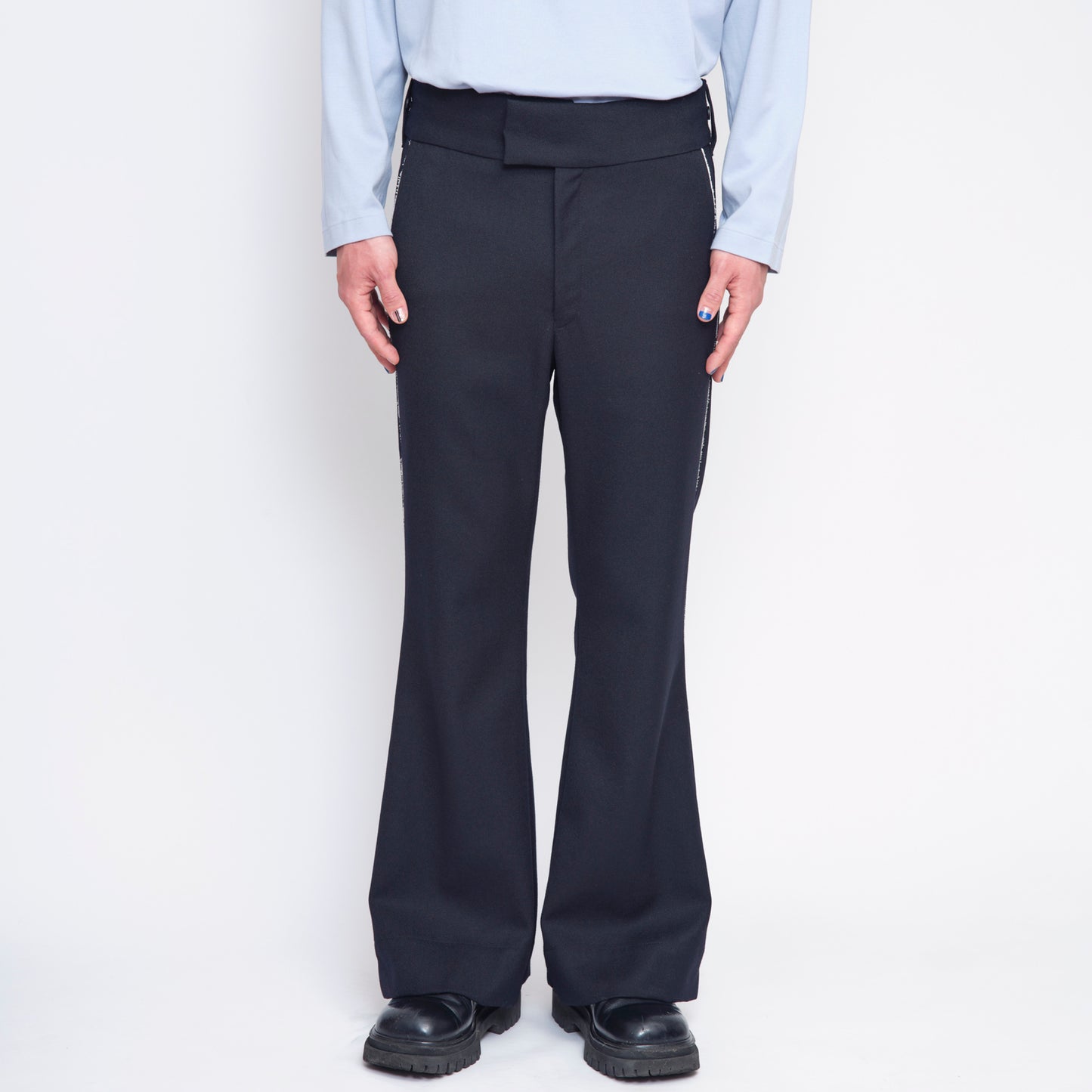 FLARED TROUSERS【NAVY】