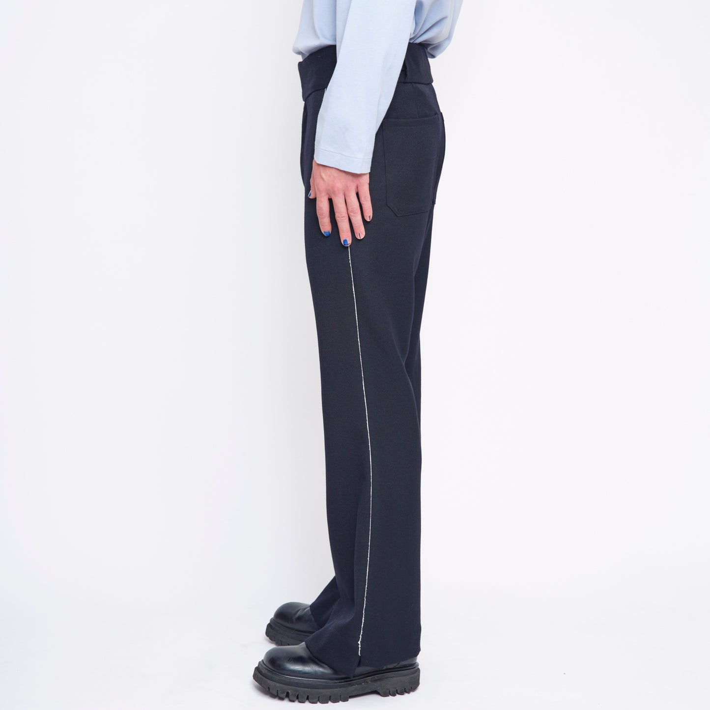 FLARED TROUSERS【NAVY】