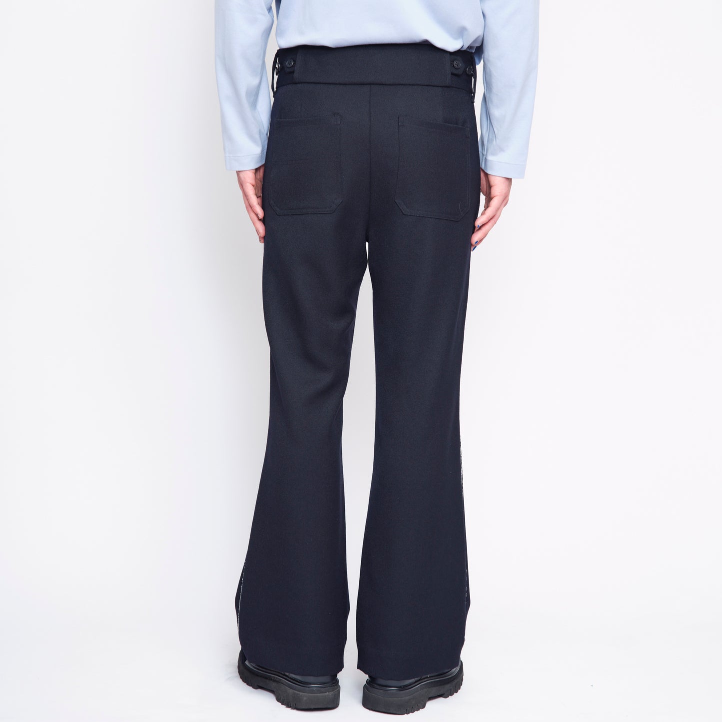 FLARED TROUSERS【NAVY】