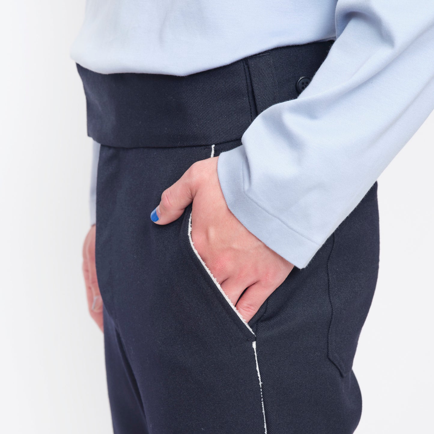 FLARED TROUSERS【NAVY】